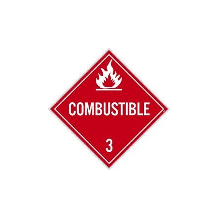 PLACARD, COMBUSTIBLE 3,